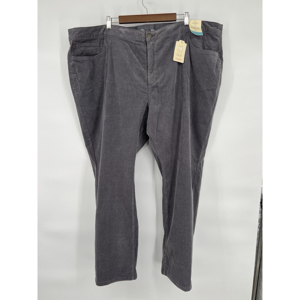 St Johns Bay Corduroy Pants Womens Sz 30W Excalibur Gray Mid Rise NWT Org $50